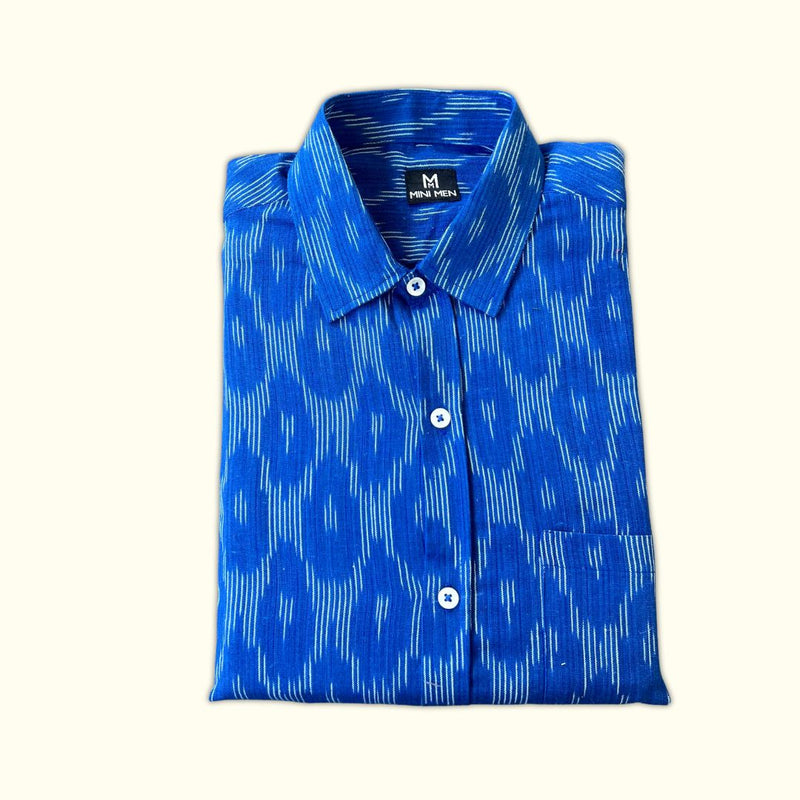 Royal Blue Ikat Dad n Son Shirts