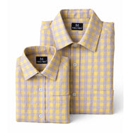 Yellow Seersucker Checks Dad n Son Twinning Shirts
