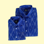 Royal Blue Ikat Dad n Son Shirts