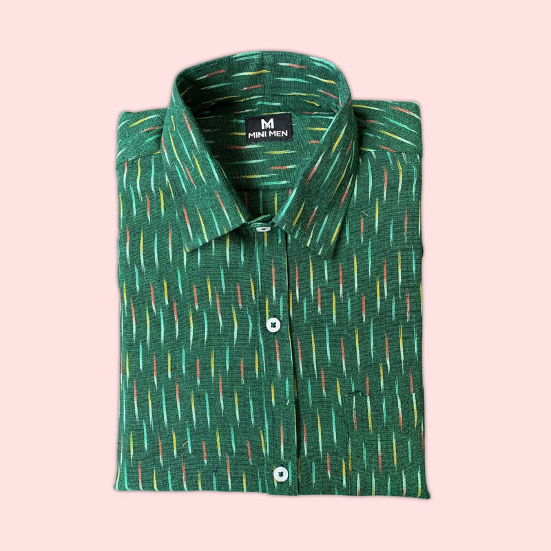 Green Ikat Son Shirt (Add-on)