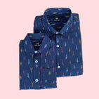 Navy Blue Ikat Dad n Son Shirts