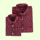 Maroon Ikat Dad n Son Shirts