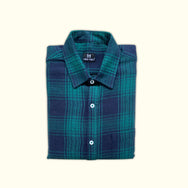 Emerald Green Checks Son Shirt - (Add-on)