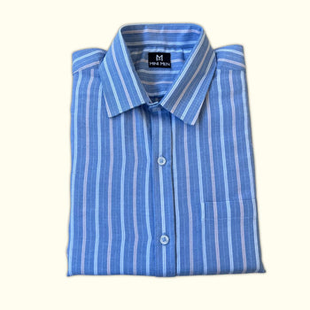 Blue Stripes Dad Twinning Shirt