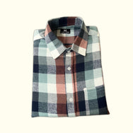 Classic Olive Brown Checks Son Shirt - (Add-on)