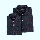 Black Ikat Dad n Son Shirts