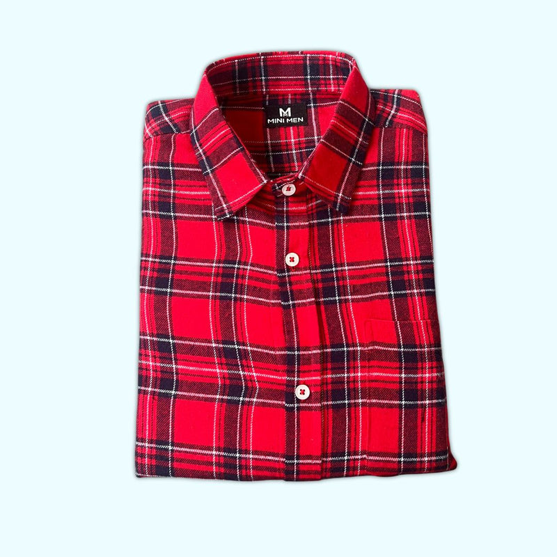 Jingle Bells Red Checks Dad n Son Twinning Shirts