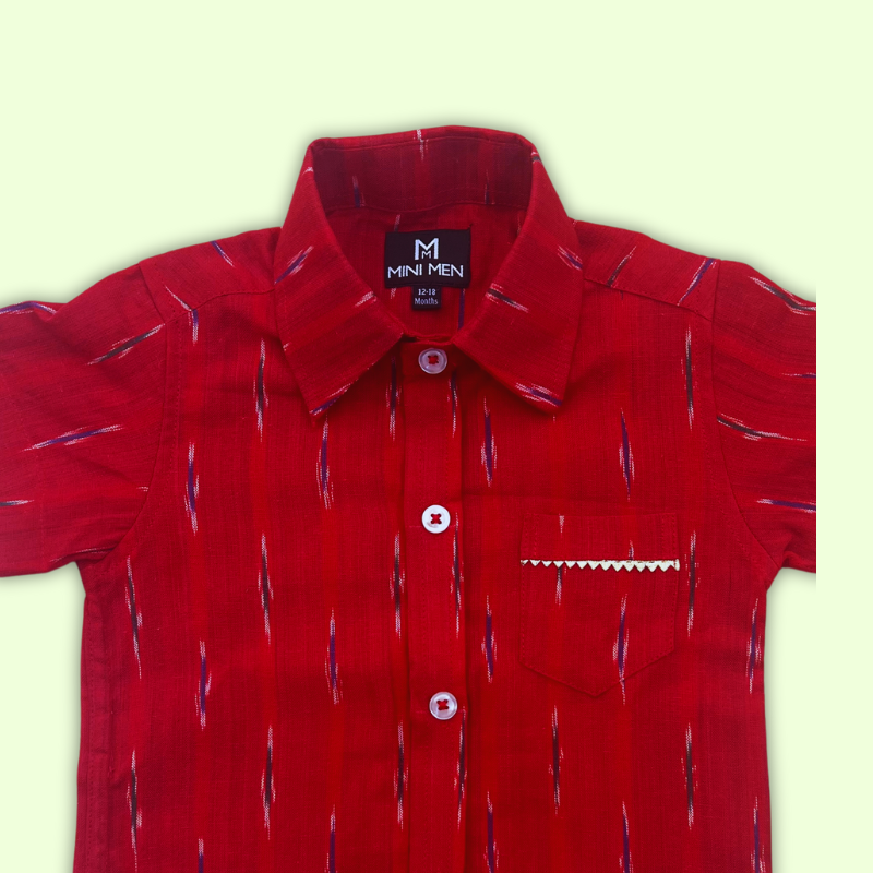 Red Ikat Dad Twinning Shirt