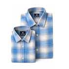 Storm Blue Checks Dad n Son Twinning Shirts