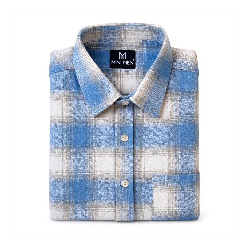 Storm Blue Checks Dad n Son Twinning Shirts