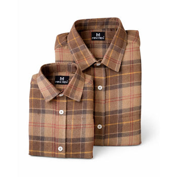 Vintage Brown Checks Dad n Son Twinning Shirts