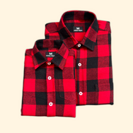 Red n Black Checks Dad n Son Twinning Shirts