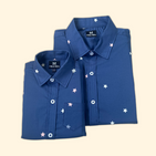 Blue Star Printed Dad and Son Twinning Shirts