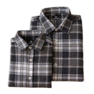 Classic Grey Checks Dad n Son Twinning Shirts
