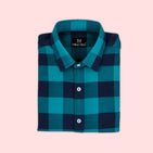 Aqua Checks Dad Twinning Shirt