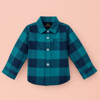 Aqua Checks Kids Shirt