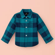 Aqua Checks Kids Shirt