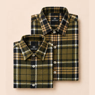 Army Green Checks Dad n Son Twinning Shirts