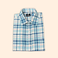 Pastel Blue Checks Son Shirt - (Add-on)