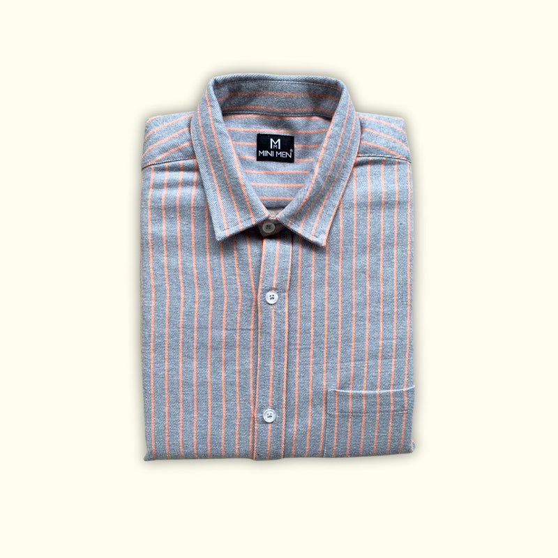 Biege Orange Stripes Son Shirt - (Add-on)