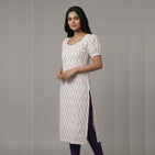 Beige Ikat - Mom Kurta