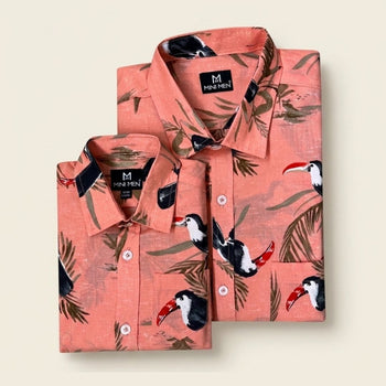 Birds of Paradise Dad n Son Twinning Shirts