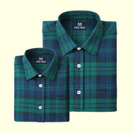 Classic Green Checks Dad n Son Shirts