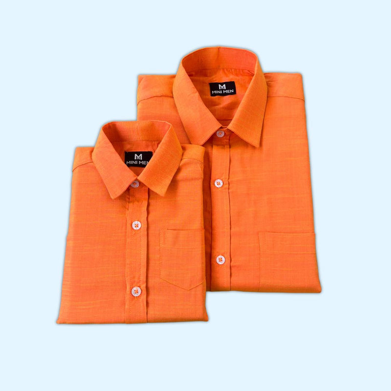 Bright Orange Dad n Son Shirts