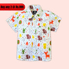 Casual Shirt - Forest Critters - 100% Cotton