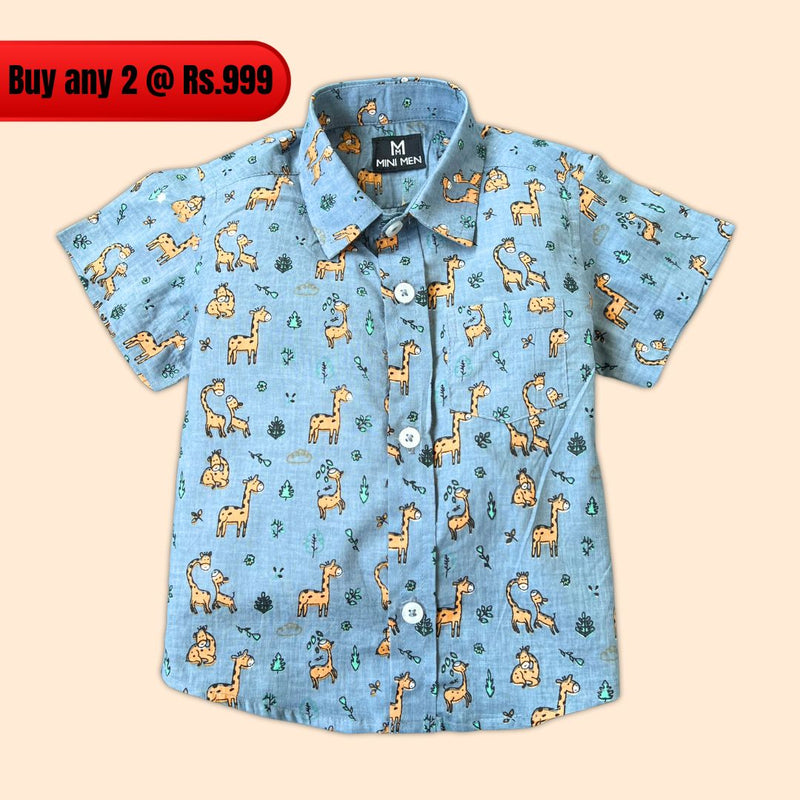 Casual Shirt - Yellove Giraffe - 100% Cotton