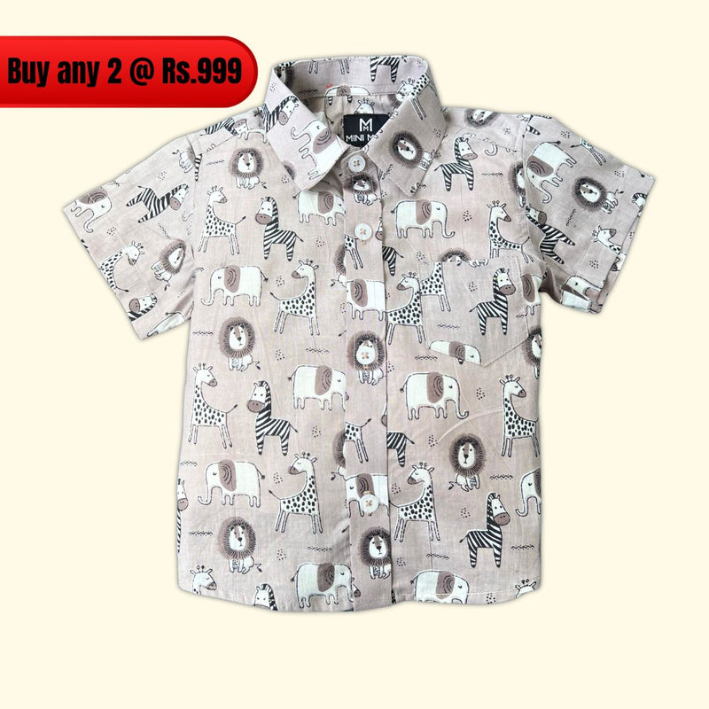 Casual Shirt - Retro Jungle - 100% Cotton