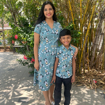 Chill Day - Mouse Dress and Shirt - Mom and Son Twinning Combo