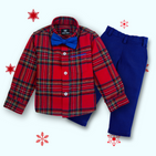 Christmas Classic Checks with Red Pant - Pant Shirt Set