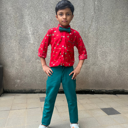 Christmas Tree Shirt with Green Pant - Pant Shirt Set