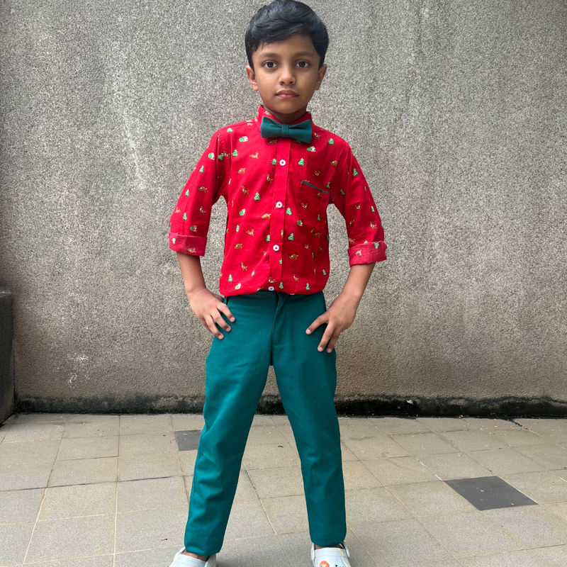 Christmas Tree Shirt with Green Pant - Pant Shirt Set
