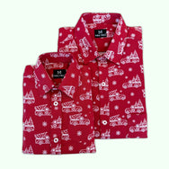 Christmas Tree Printed Dad n Son Twinning Shirts