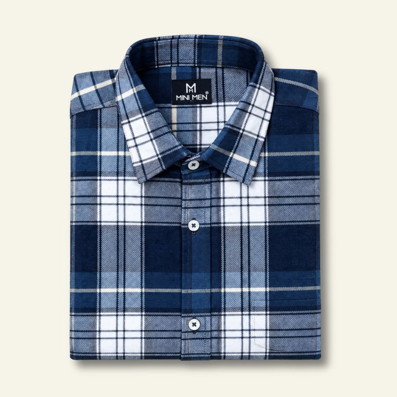 Classic Blue Checks Dad Twinning Shirt