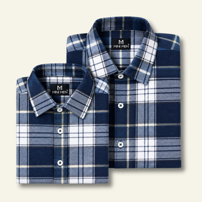 Classic Blue Checks Dad n Son Twinning Shirt