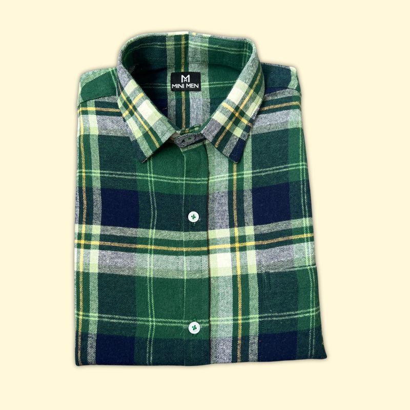 Classic Green Checks Son Shirt - (Add-on)