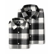 Classic Grey Checks Dad n Son Twinning Shirts