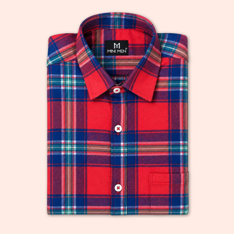 Classic Red n Blue Checks Dad Twinning Shirt