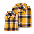 Classic Yellow Checks Dad n Son Twinning Shirts