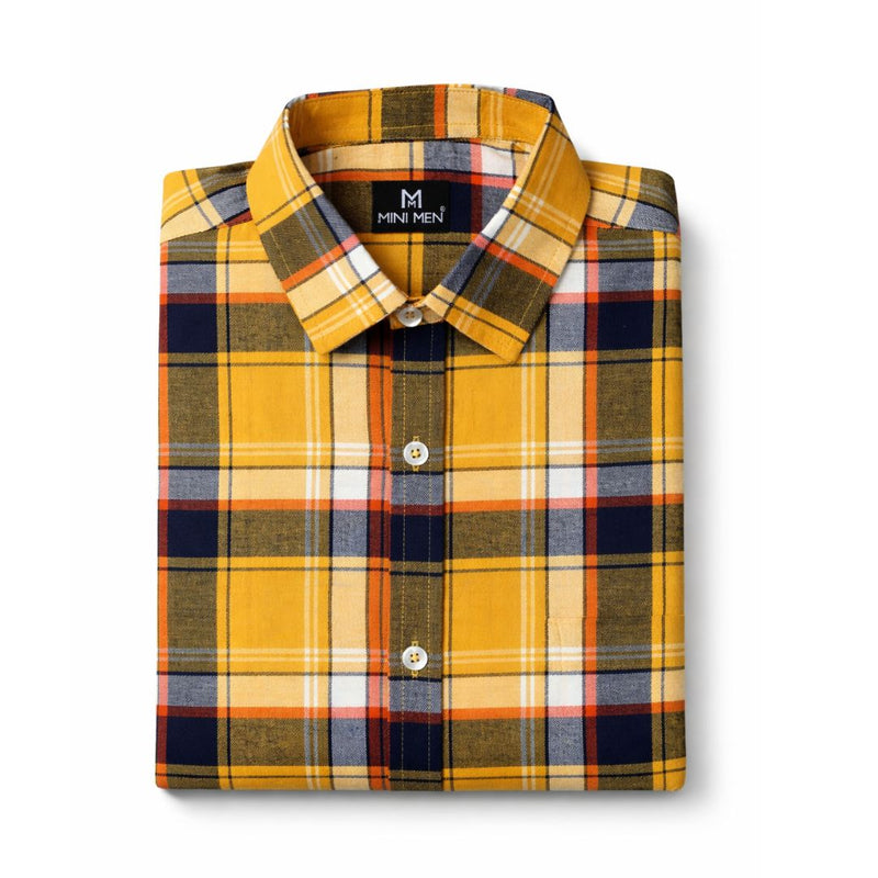 Classic Yellow Checks Dad Twinning Shirt