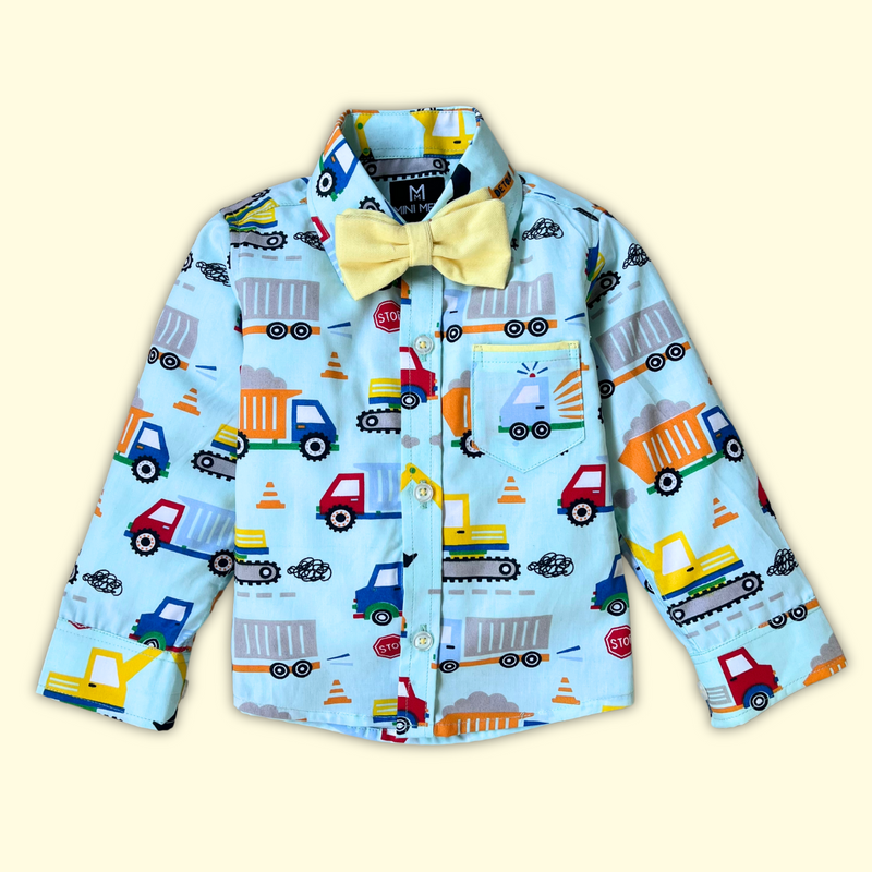Colorful Trucks Bow Tie Shirt