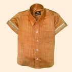 Coral Orange Silk Shirt