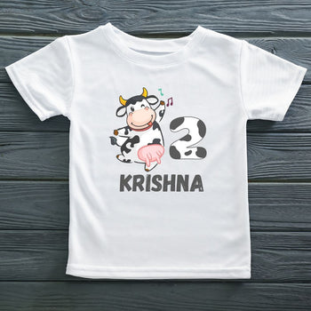 Cow Theme Printed T Shirt