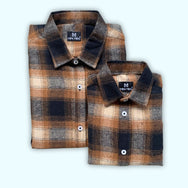 Cowboy Brown Checks Dad n Son Twinning Shirts