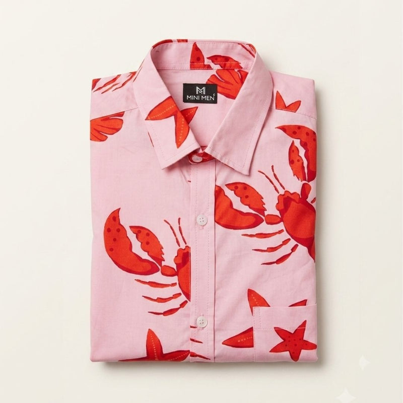 Crab printed Dad Twinning Shirt