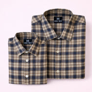 Desert Brown Checks Dad n Son Twinning Shirts