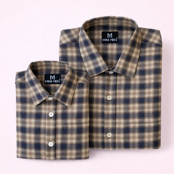 Desert Brown Checks Dad n Son Twinning Shirts